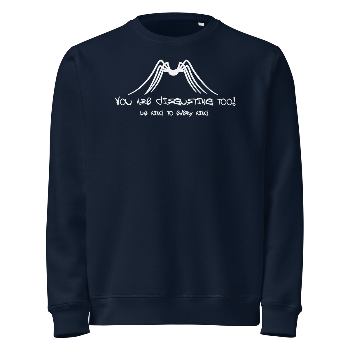 Dunkelblaues Sweatshirt mit Rundhalsausschnitt und Frontprint, lange Ärmel