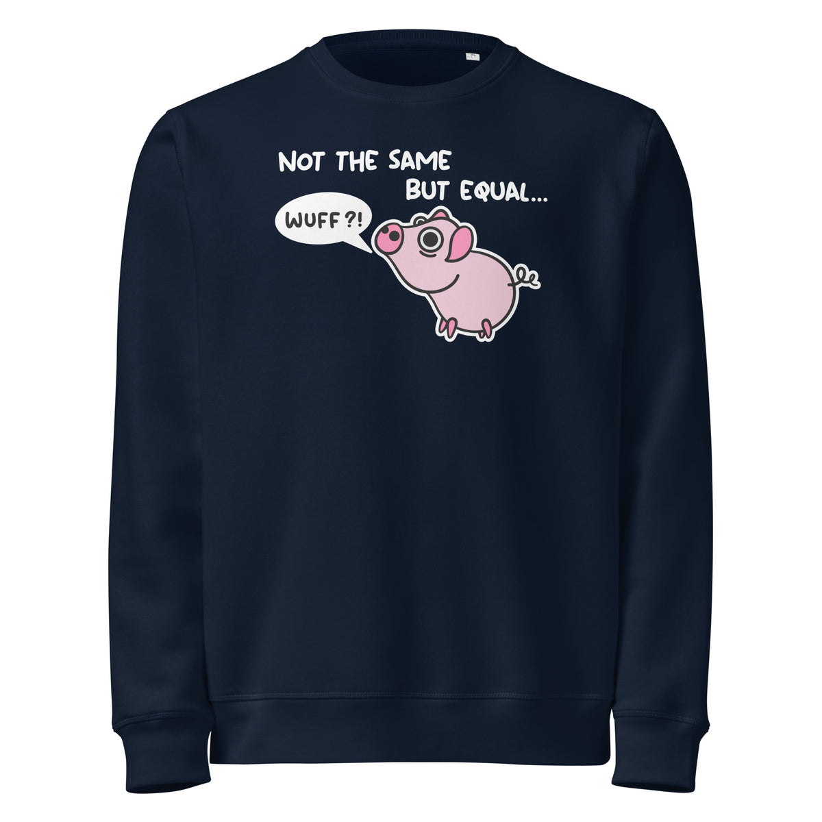 Veganes Bio-Sweatshirt in Dunkelblau mit Rundhalsausschnitt und Tier-Comic-Print