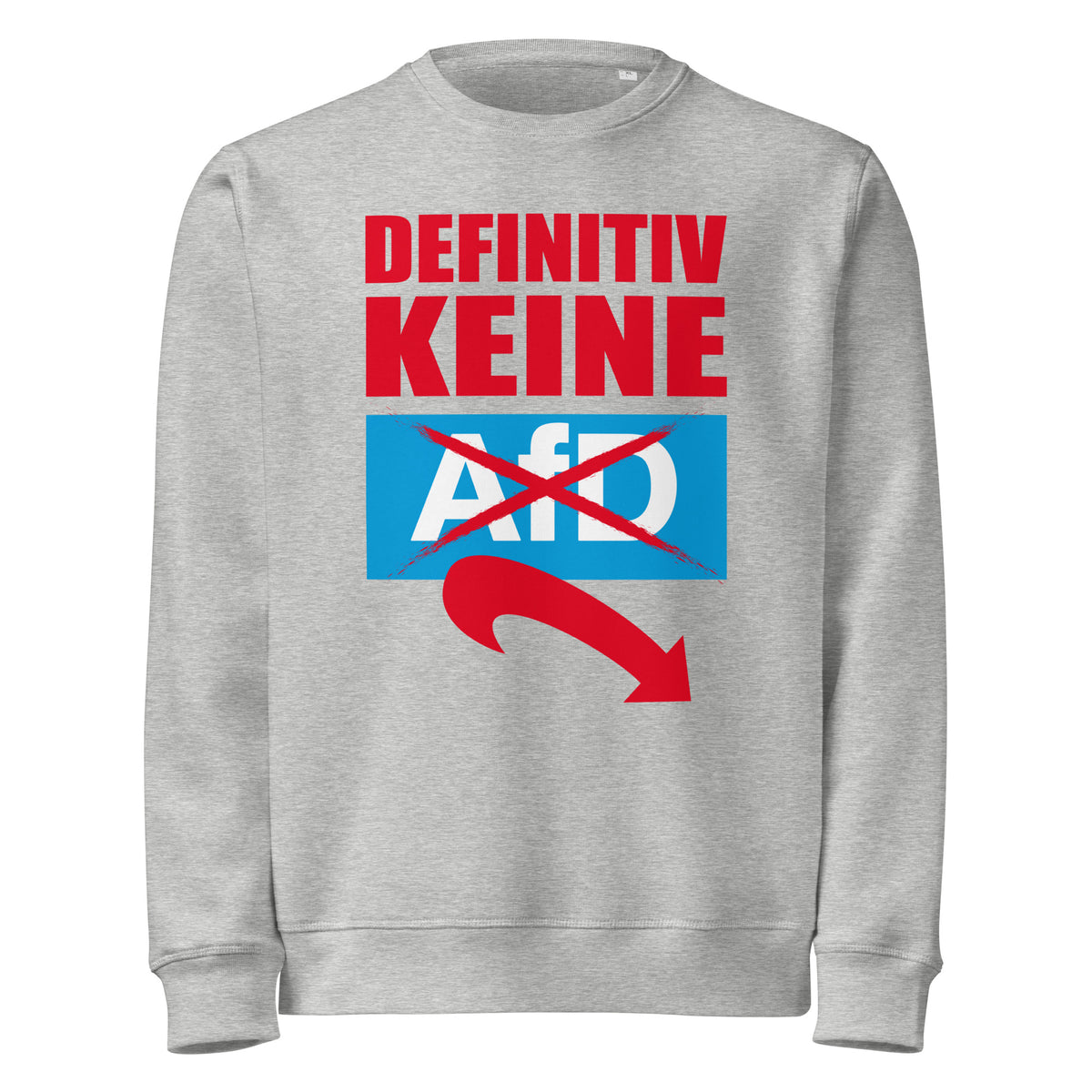 Grau meliertes Sweatshirt mit Rundhalsausschnitt und großem Frontprint