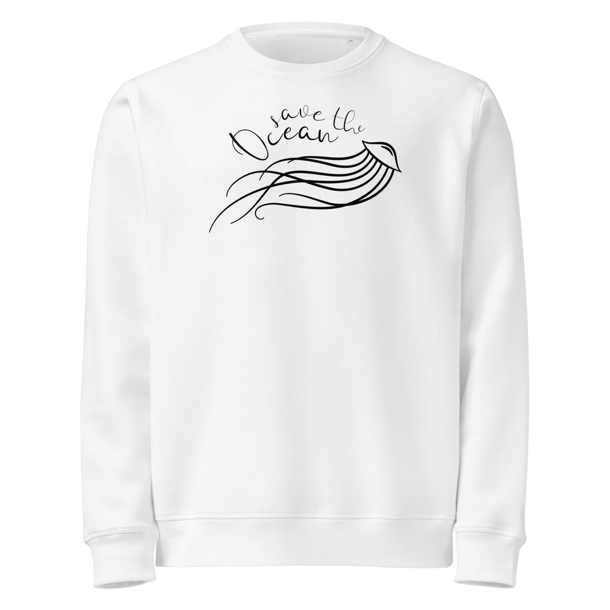 Weißer Sweatshirt mit Rundhalsausschnitt und Quallen-Print