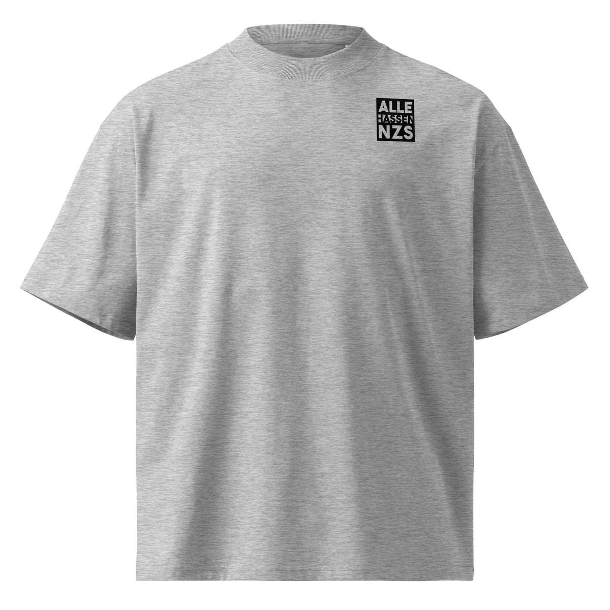 Oversize-Hemd in Heather Grau mit kleinem Brustaufdruck „ALLE HASSEN NZS“