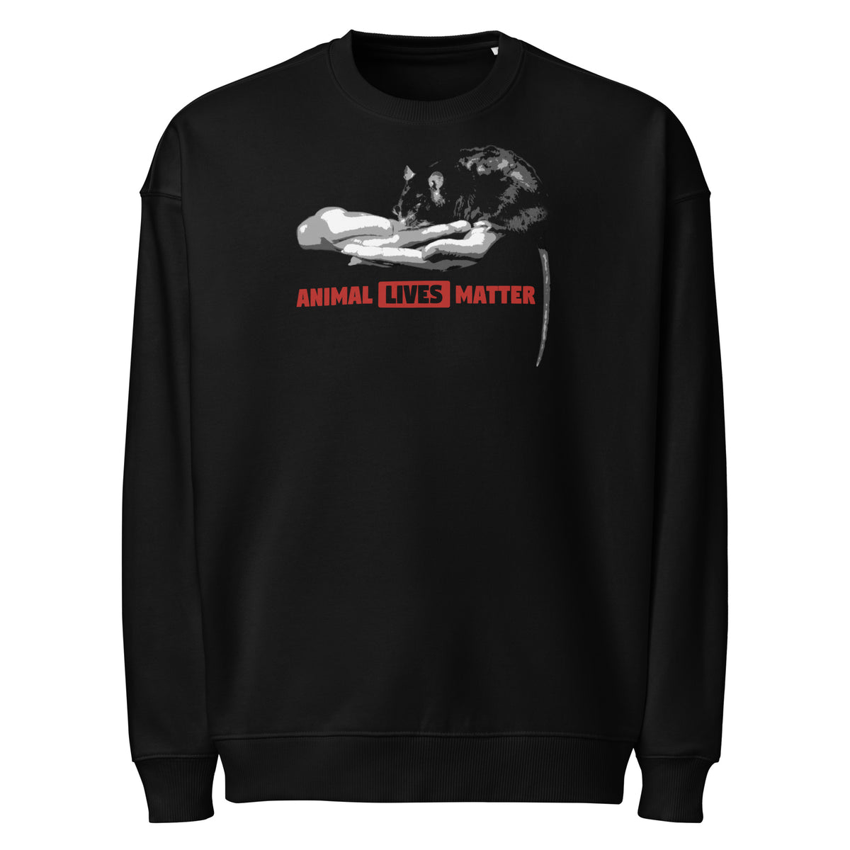 Oversize-Sweatshirt mit Rundhalsausschnitt und Frontprint „Animal Lives Matter“