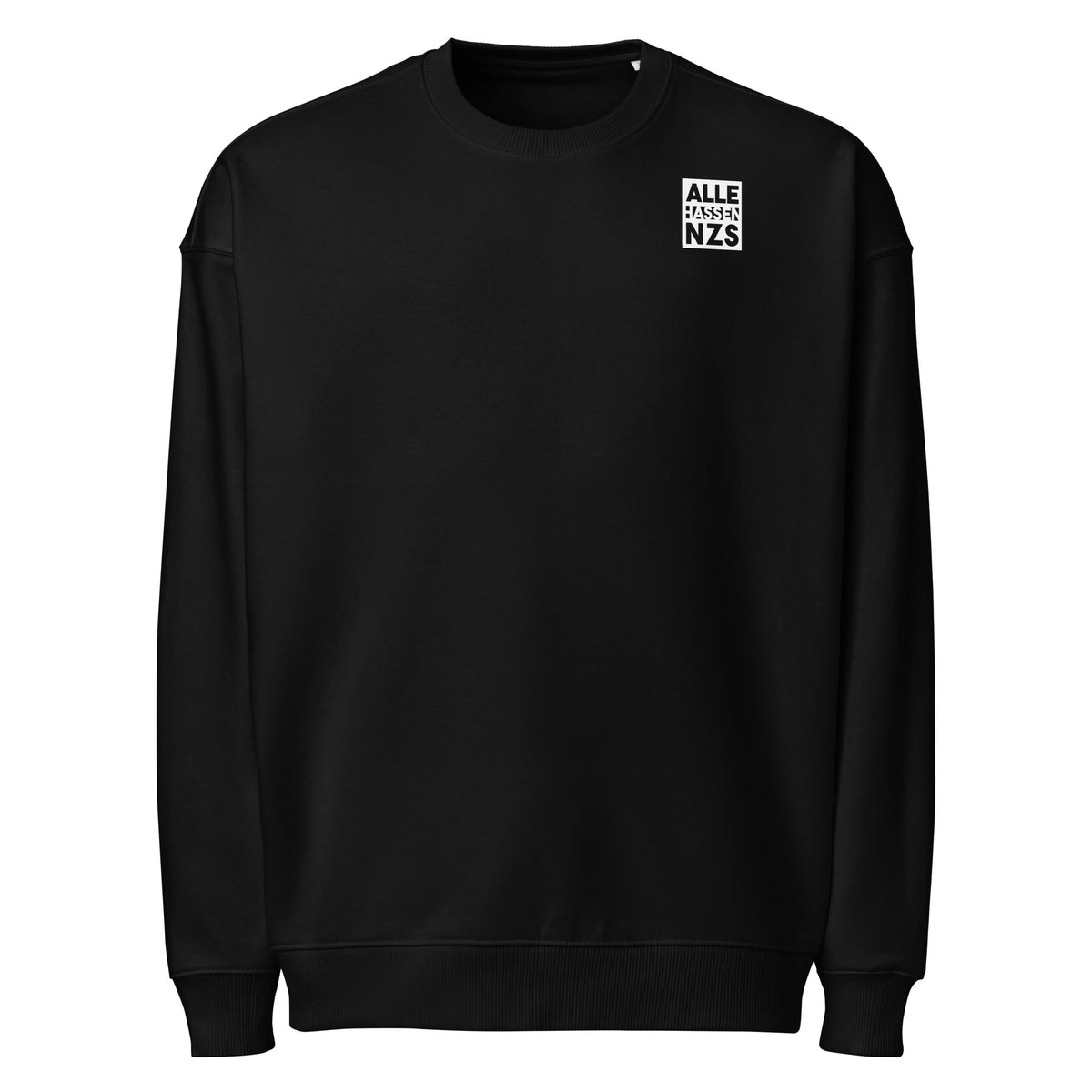 Schwarzes Oversized-Sweatshirt mit Logoaufdruck am Brustbereich
