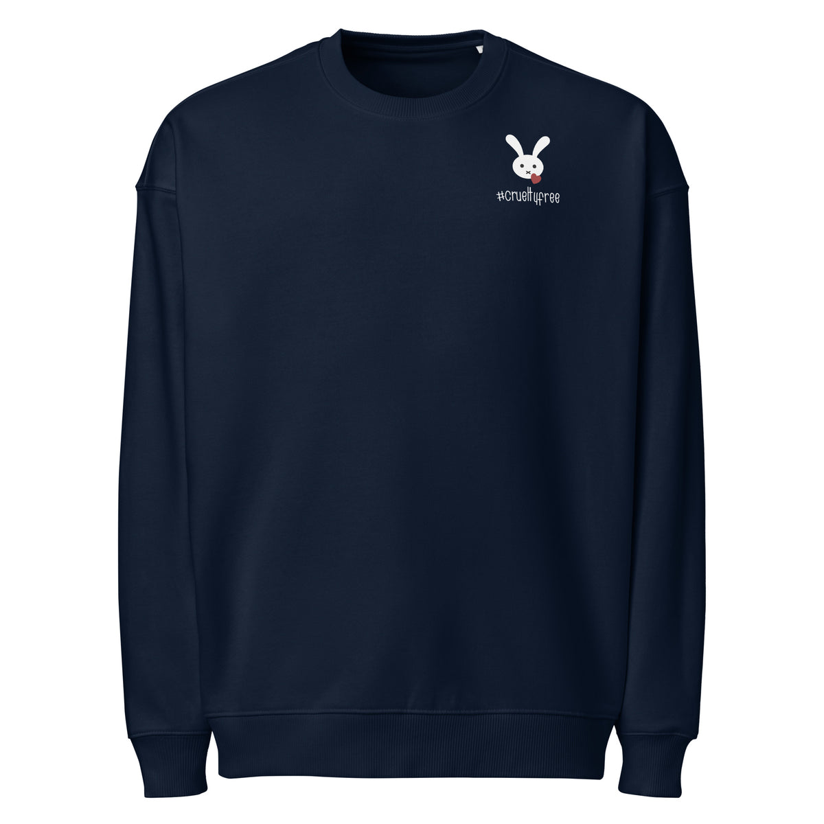 Oversized Sweatshirt in French Navy mit Rundhalsausschnitt und Bunny-Logo auf der Brust