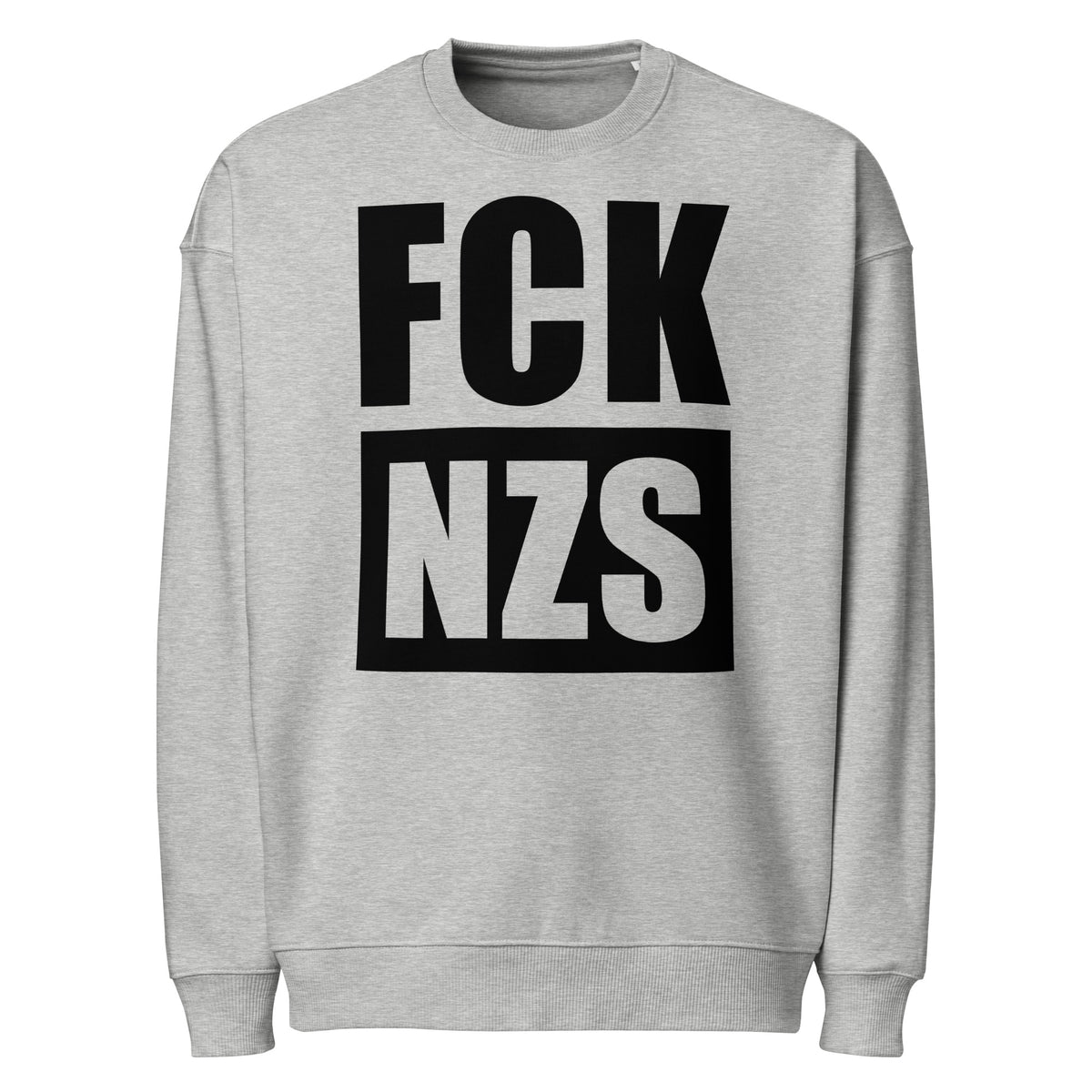 Oversized Sweatshirt, meliert grau, großer FCK/NZS-Print vorn