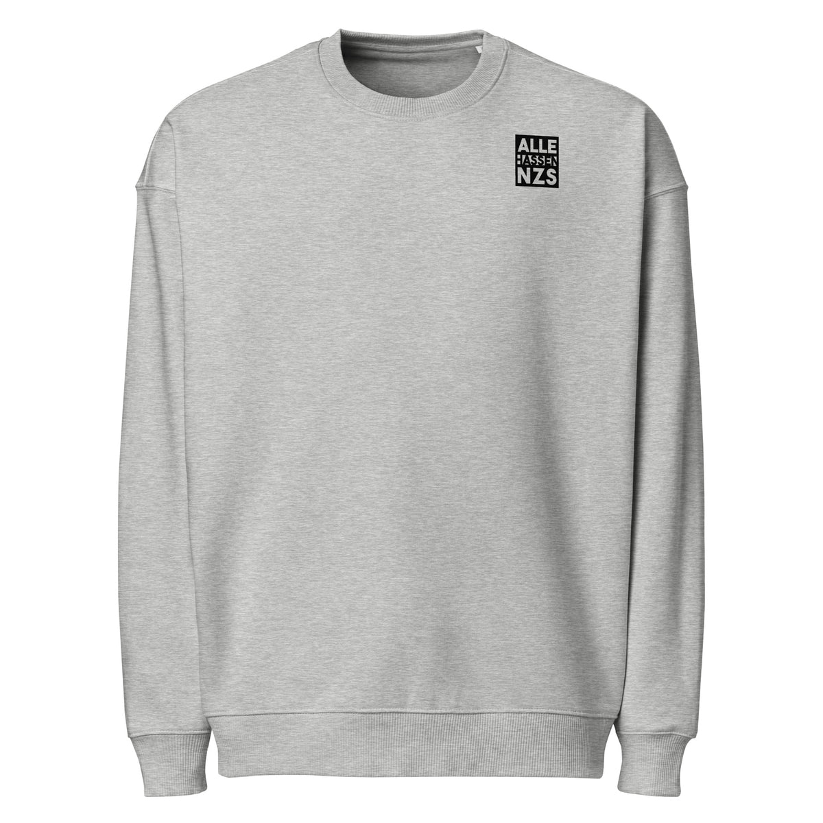 Heather-Graues Oversized-Sweatshirt mit Logoaufdruck am Brustbereich