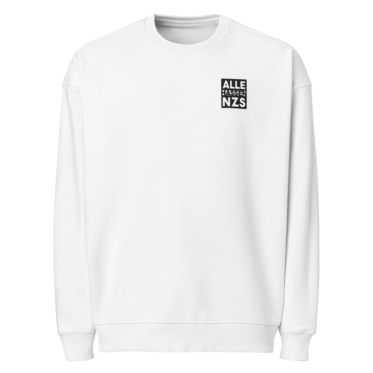 Weißes Oversized-Sweatshirt mit Rundhalsausschnitt und Bruststickerei
