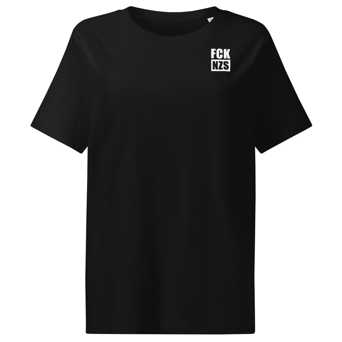 Damen-T-Shirt in Schwarz mit „FCK NZS“-Aufdruck auf der Brust