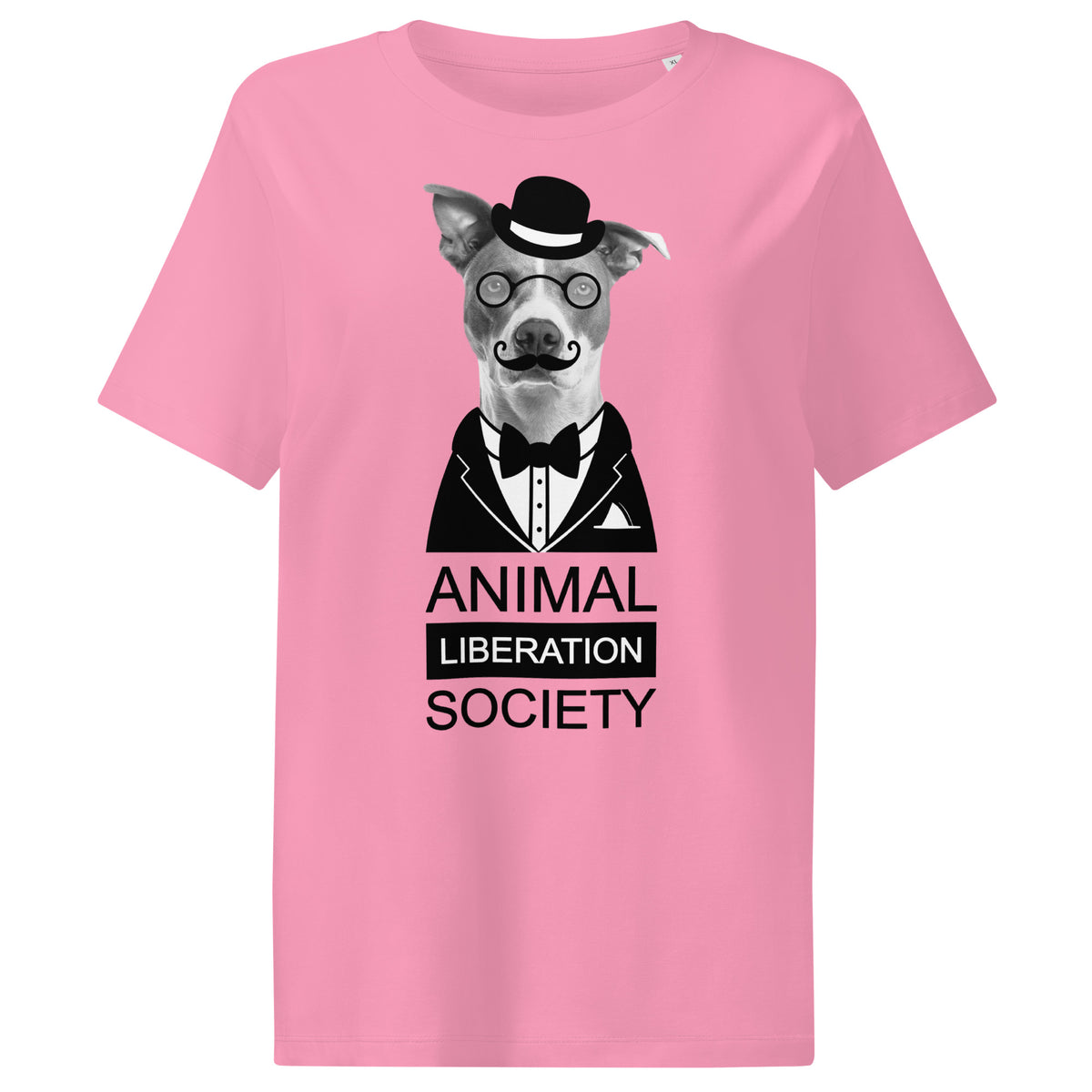 Rosaes Damen-T-Shirt mit Mr. Dog-Motiv und Schriftzug „Animal Liberation Society“