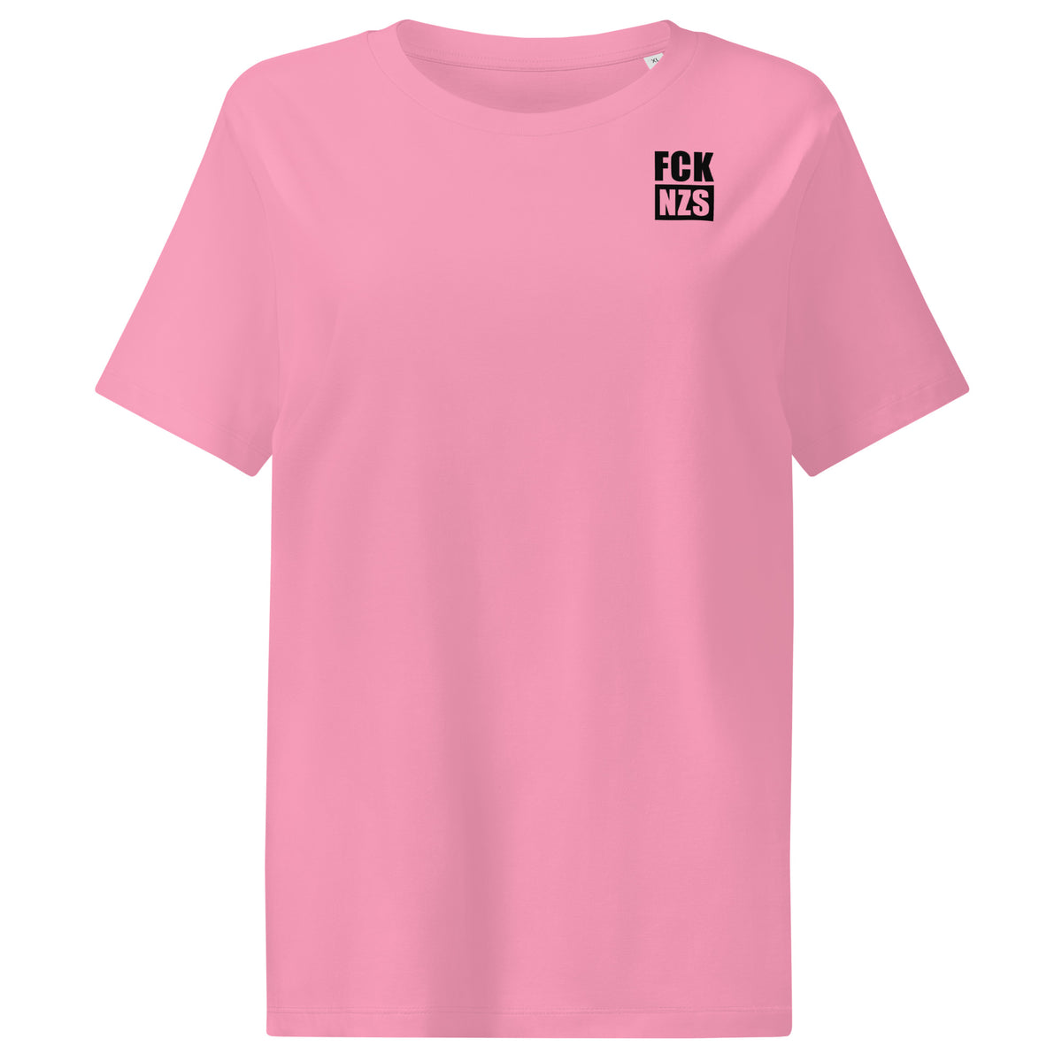 Damen-T-Shirt in Pink mit „FCK NZS“-Aufdruck auf der Brust