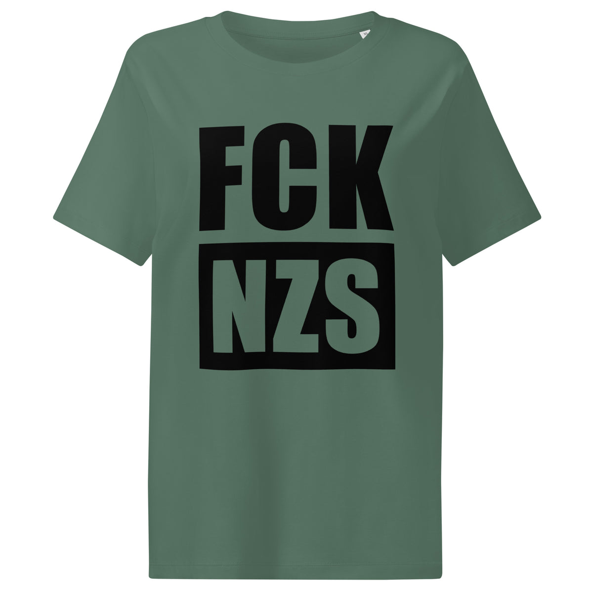 Grünes Damen-T-Shirt mit Aufdruck „FCK NZS“