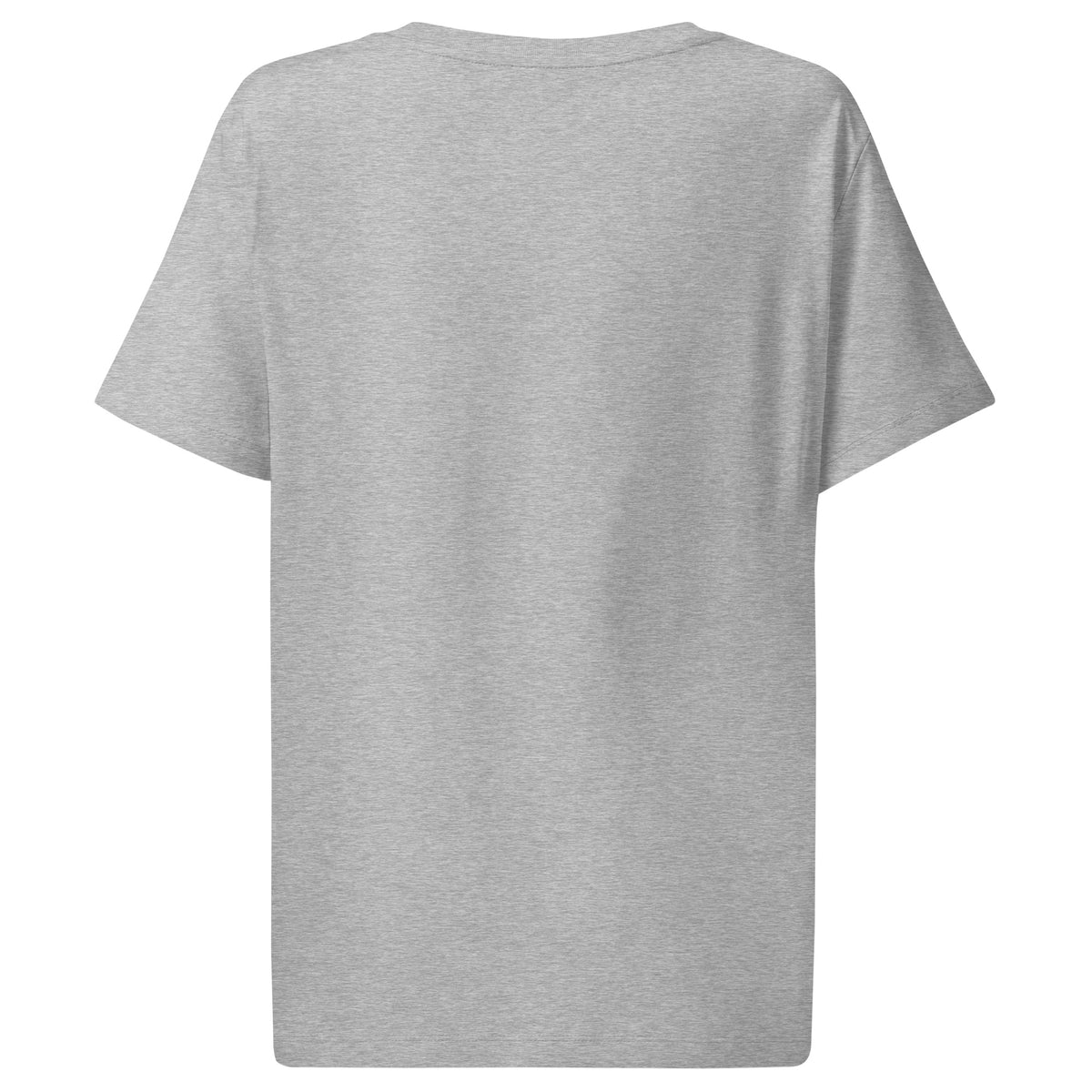 Damen-T-Shirt, Heather-Grau, einfarbig, Rückansicht ohne sichtbaren Print