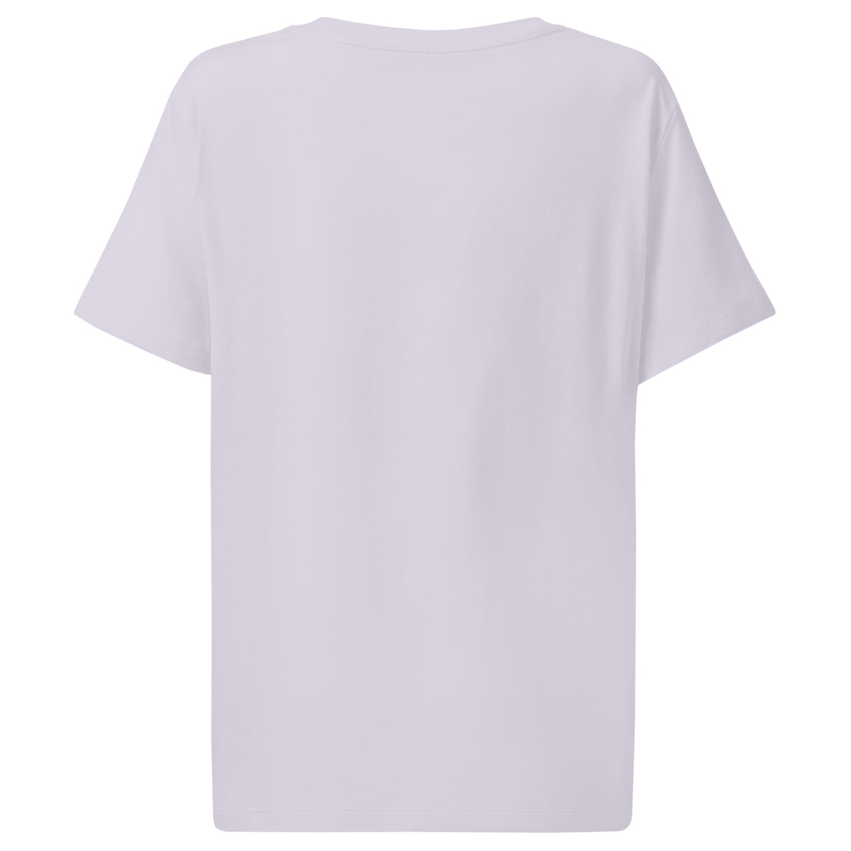 Damen-T-Shirt, helles Lavendel, einfarbig, Rückansicht ohne sichtbaren Print