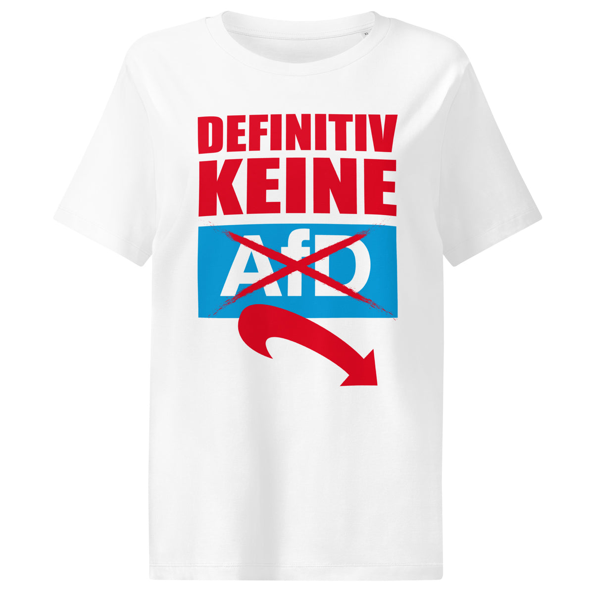 Damen-T-Shirt, Weiß, mit Frontaufdruck „DEFINITIV KEINE“