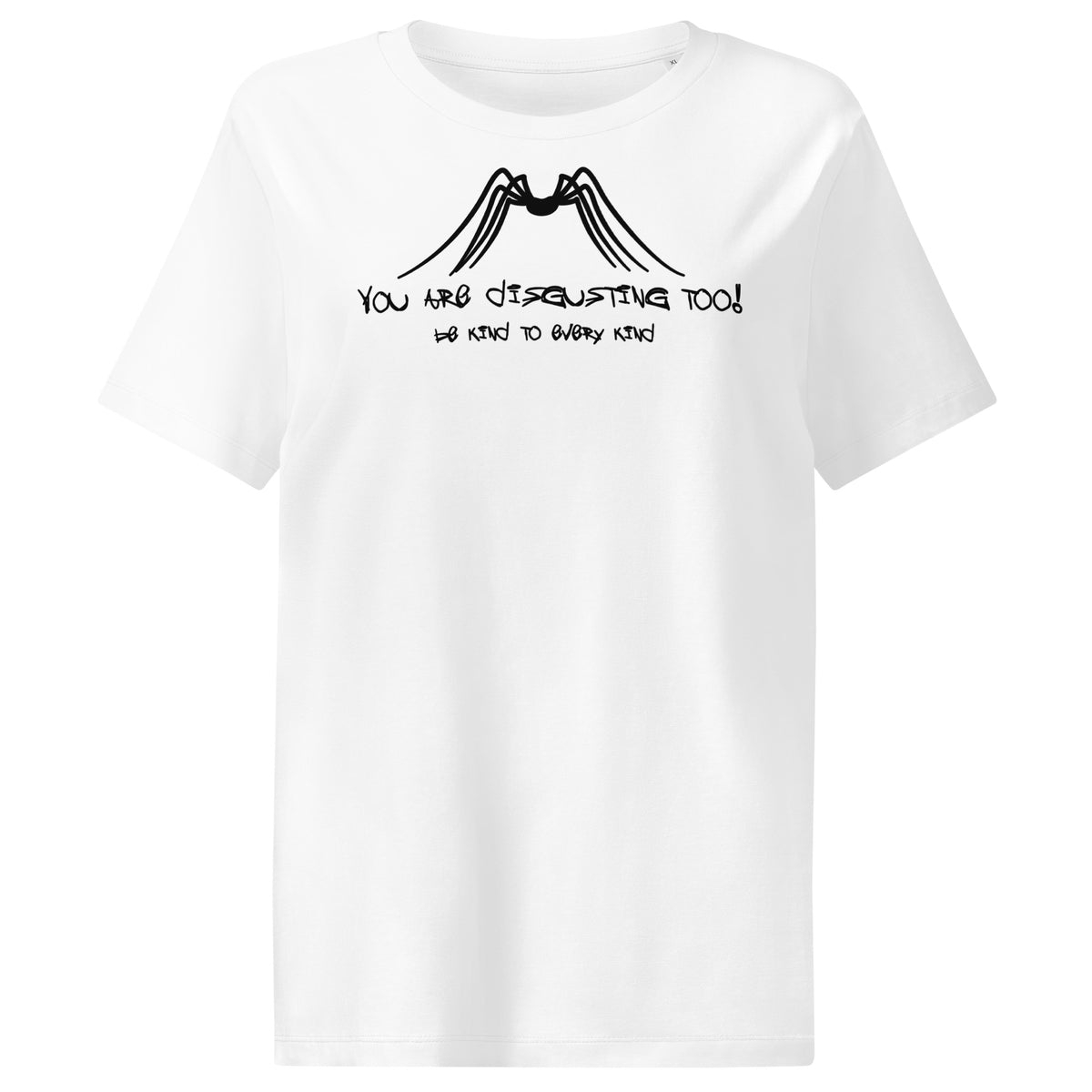 Damen-T-Shirt in Weiß mit schwarzem Grafikprint auf der Brust, Rundhalsausschnitt