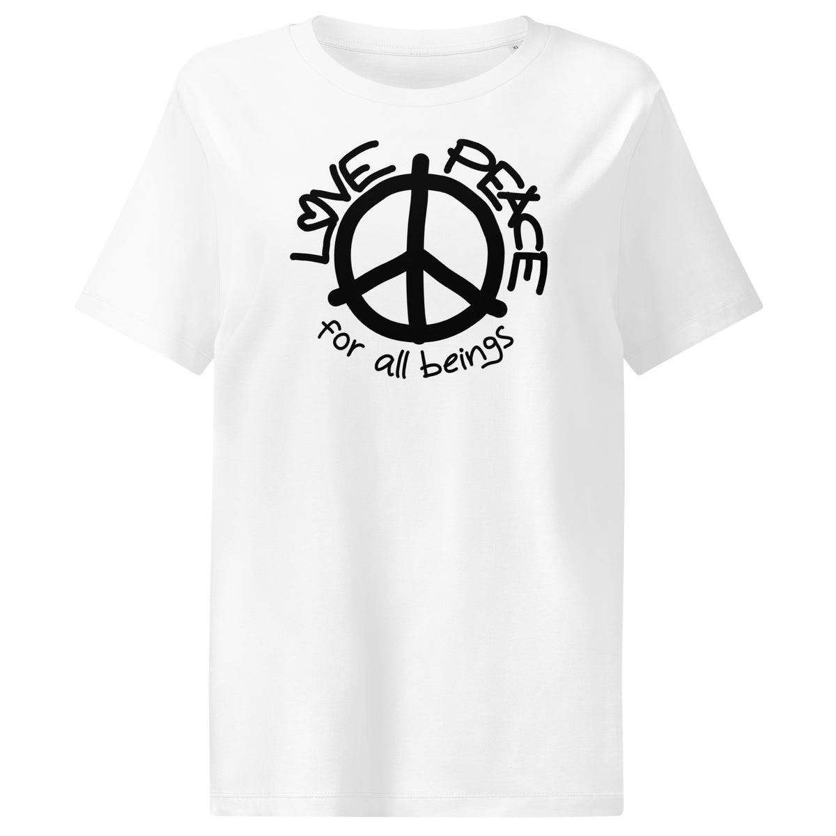 Damen-T-Shirt in Weiß mit großem Peace-Zeichen-Print vorne