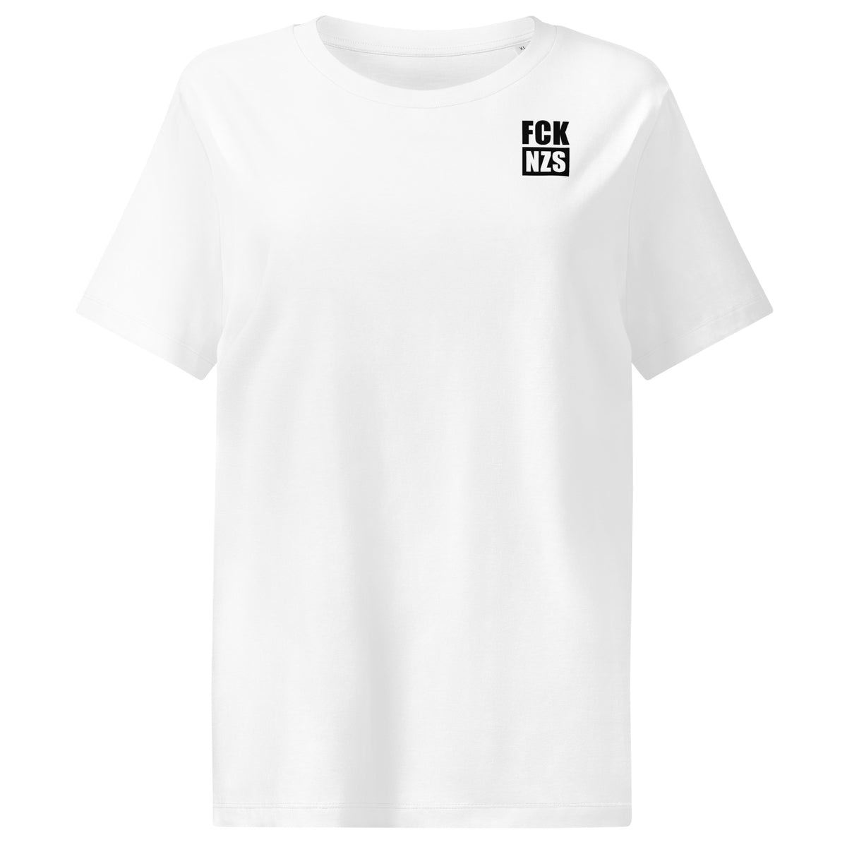 Damen-T-Shirt in Cremeweiß mit „FCK NZS“-Aufdruck auf der Brust