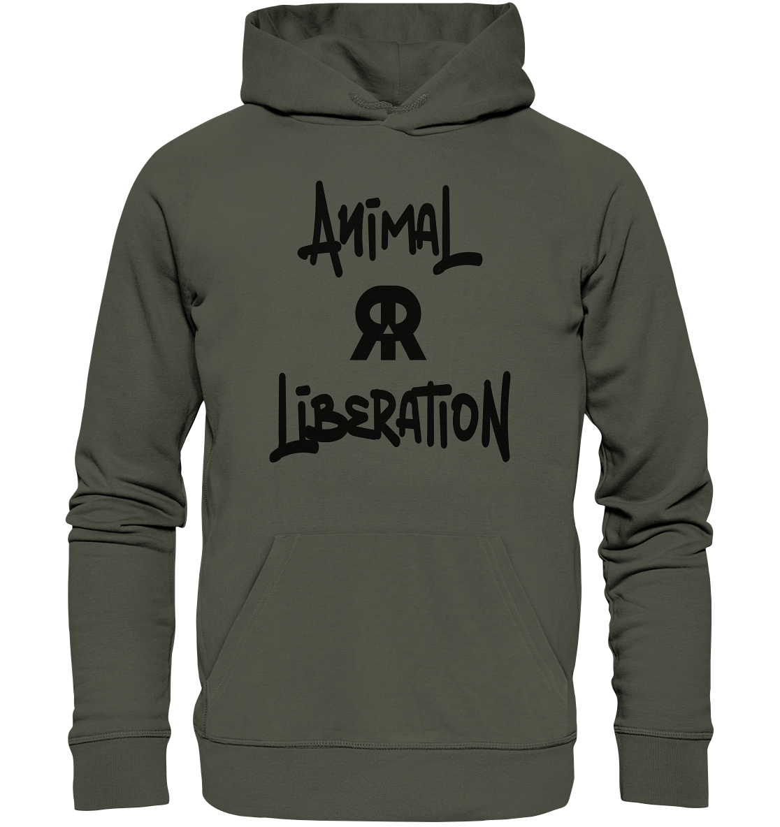 Vegan, Organic & Recycled Hoodie: Skull - Animal Liberation Graffiti (bedruckt, schwarz auf navi)